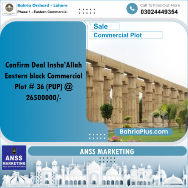 4 Marla Commercial Plot for Sale in Phase 1 - Eastern Commercial -  Bahria Orchard, Lahore - (BP-217691)