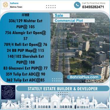 Commercial Plot for Sale in Bahria Town, Lahore - (BP-217697)