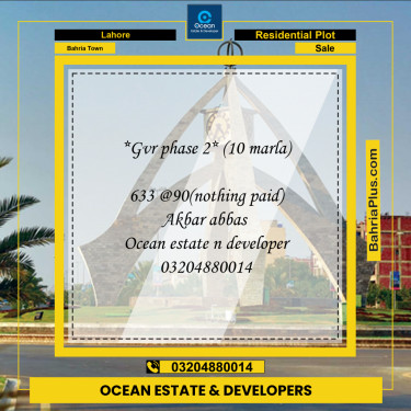 Residential Plot for Sale in Bahria Town, Lahore - (BP-217702)