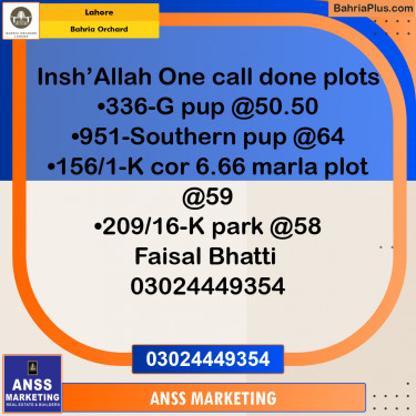 Residential Plot for Sale in Bahria Orchard, Lahore - (BP-217834)