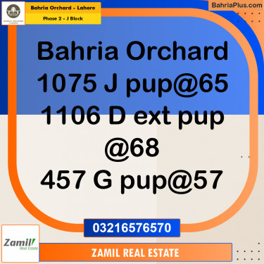 8 Marla Residential Plot for Sale in Phase 2 - J Block -  Bahria Orchard, Lahore - (BP-217897)