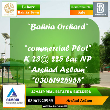 Residential Plot for Sale in Bahria Town, Lahore - (BP-217912)
