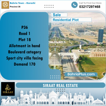 500 Sq. Yards Residential Plot for Sale in Precinct 36 -  Bahria Town, Karachi - (BP-218011)