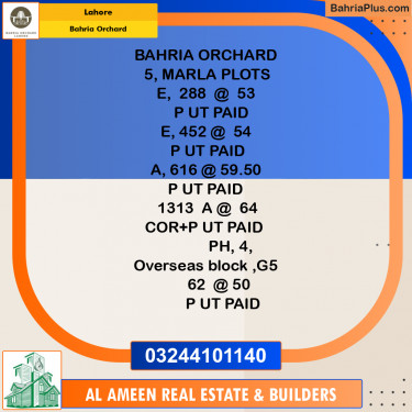 Residential Plot for Sale in Bahria Orchard, Lahore - (BP-218044)