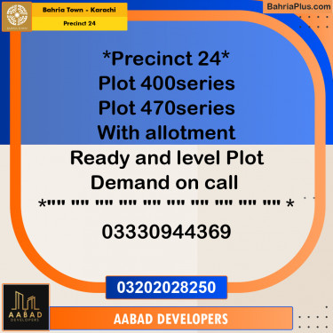 125 Sq. Ft. Residential Plot for Sale in Precinct 24 -  Bahria Town, Karachi - (BP-218047)