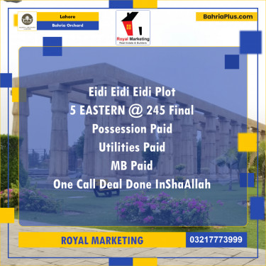 1 Kanal Residential Plot for Sale in Bahria Orchard, Lahore - (BP-218104)