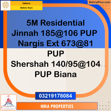 5 Marla Residential Plot for Sale in Bahria Town, Lahore - (BP-218107)