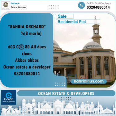 Residential Plot for Sale in Bahria Orchard, Lahore - (BP-218140)