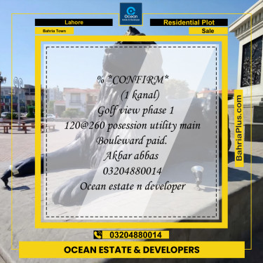 Residential Plot for Sale in Bahria Town, Lahore - (BP-218142)