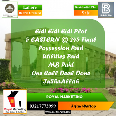 Residential Plot for Sale in Bahria Orchard, Lahore - (BP-218178)