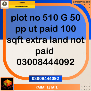 Residential Plot for Sale in Bahria Orchard, Lahore - (BP-218264)