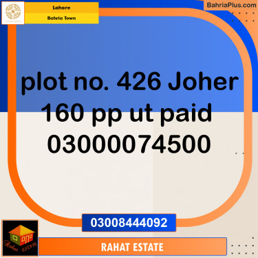 Residential Plot for Sale in Bahria Town, Lahore - (BP-218266)