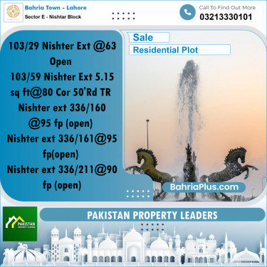 5 Marla Residential Plot for Sale in Sector E - Nishtar Block -  Bahria Town, Lahore - (BP-218270)