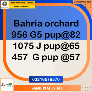 10 Marla Residential Plot for Sale in Phase 4 - G5 Block -  Bahria Orchard, Lahore - (BP-218301)