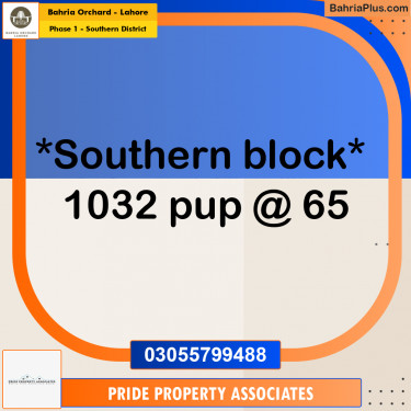 8 Marla Residential Plot for Sale in Phase 1 - Southern District -  Bahria Orchard, Lahore - (BP-218317)