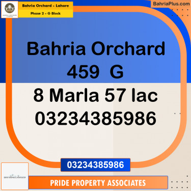 8 Marla Residential Plot for Sale in Phase 2 - G Block -  Bahria Orchard, Lahore - (BP-218396)
