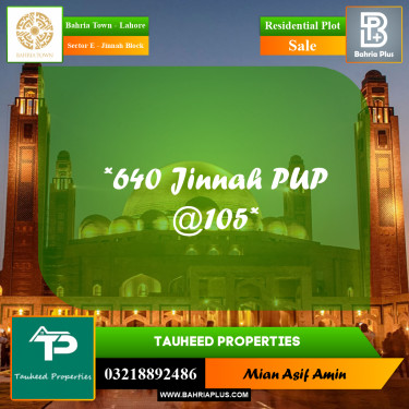 5 Marla Residential Plot for Sale in Sector E - Jinnah Block -  Bahria Town, Lahore - (BP-218449)