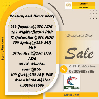 Residential Plot for Sale in Bahria Town, Lahore - (BP-218471)