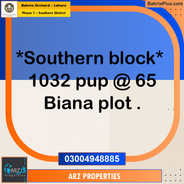 Residential Plot for Sale in Phase 1 - Southern District -  Bahria Orchard, Lahore - (BP-218576)