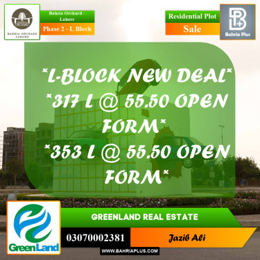 5 Marla Residential Plot for Sale in Phase 2 - L Block -  Bahria Orchard, Lahore - (BP-218614)