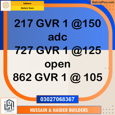 Residential Plot for Sale in Bahria Town, Lahore - (BP-218726)