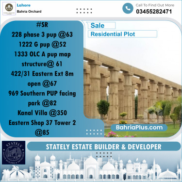 Residential Plot for Sale in Bahria Orchard, Lahore - (BP-218781)