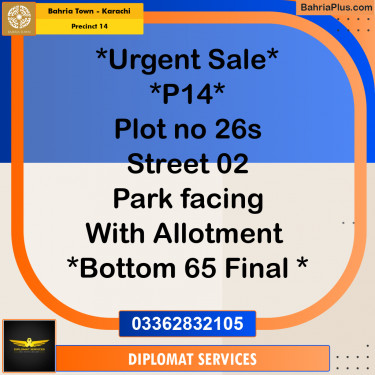 125 Sq. Yards Residential Plot for Sale in Precinct 14 -  Bahria Town, Karachi - (BP-218881)