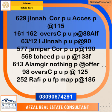 Residential Plot for Sale in Bahria Town, Lahore - (BP-218896)