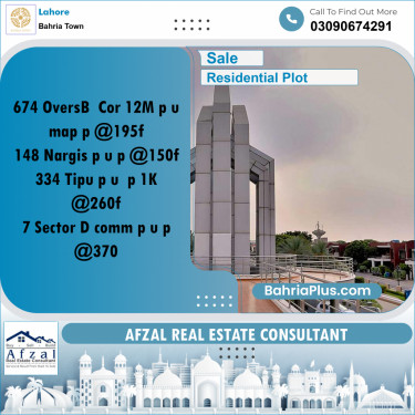 Residential Plot for Sale in Bahria Town, Lahore - (BP-218897)