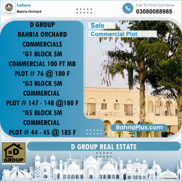 Commercial Plot for Sale in Bahria Orchard, Lahore - (BP-218925)