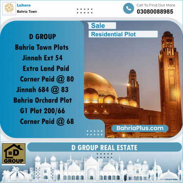 Residential Plot for Sale in Bahria Town, Lahore - (BP-219035)