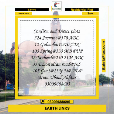 Residential Plot for Sale in Bahria Town, Lahore - (BP-219044)