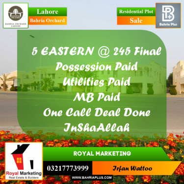 Residential Plot for Sale in Bahria Orchard, Lahore - (BP-219047)