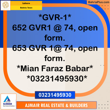 Residential Plot for Sale in Bahria Town, Lahore - (BP-219055)