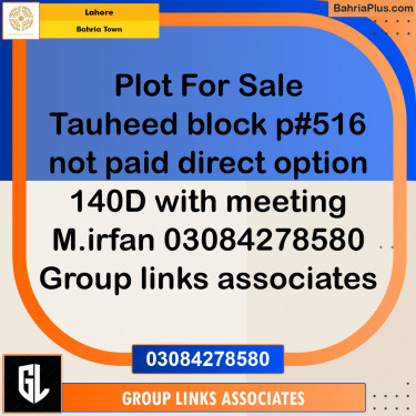 Residential Plot for Sale in Bahria Town, Lahore - (BP-219124)