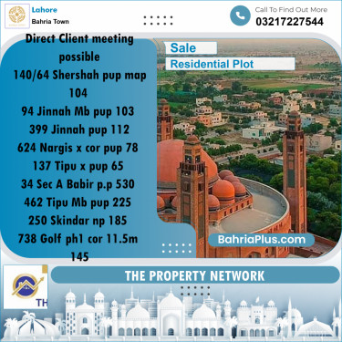 Residential Plot for Sale in Bahria Town, Lahore - (BP-219178)