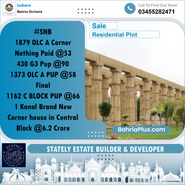 Residential Plot for Sale in Bahria Orchard, Lahore - (BP-219186)