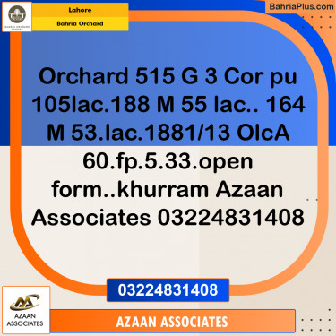 Residential Plot for Sale in Bahria Orchard, Lahore - (BP-219191)