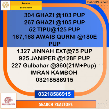 Residential Plot for Sale in Bahria Town, Lahore - (BP-219275)
