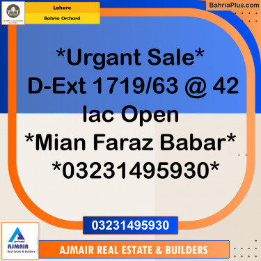 Residential Plot for Sale in Bahria Orchard, Lahore - (BP-219289)