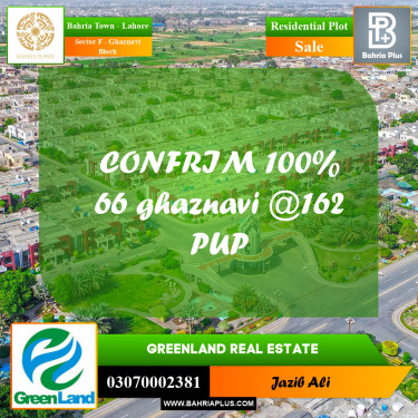 10 Marla Residential Plot for Sale in Sector F - Ghaznavi Block -  Bahria Town, Lahore - (BP-219290)