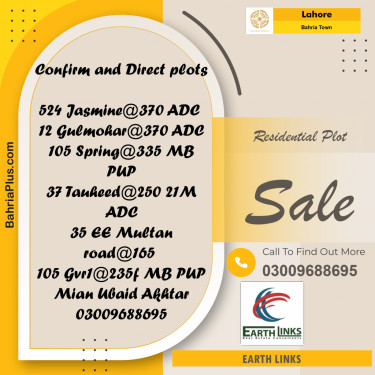 Residential Plot for Sale in Bahria Town, Lahore - (BP-219299)