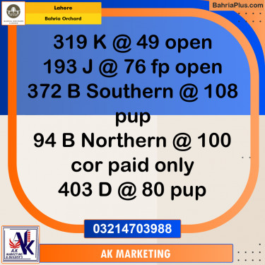 Residential Plot for Sale in Bahria Orchard, Lahore - (BP-219320)