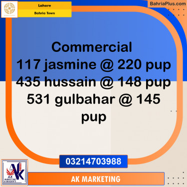 Commercial Plot for Sale in Bahria Town, Lahore - (BP-219322)