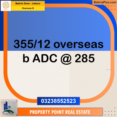 Residential Plot for Sale in Overseas B -  Bahria Town, Lahore - (BP-219335)