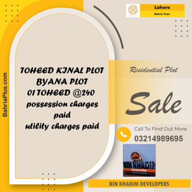 Residential Plot for Sale in Bahria Town, Lahore - (BP-219350)