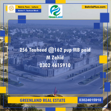 Residential Plot for Sale in Sector F - Tauheed Block -  Bahria Town, Lahore - (BP-219354)