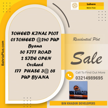 Residential Plot for Sale in Bahria Town, Lahore - (BP-219384)