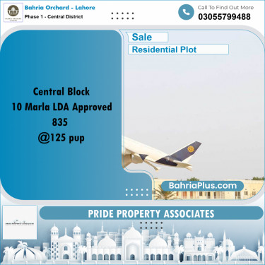 10 Marla Residential Plot for Sale in Phase 1 - Central District -  Bahria Orchard, Lahore - (BP-219427)