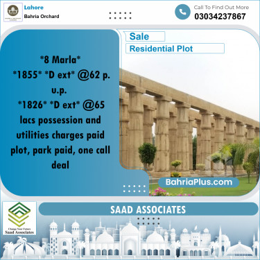 8 Marla Residential Plot for Sale in Bahria Orchard, Lahore - (BP-219473)